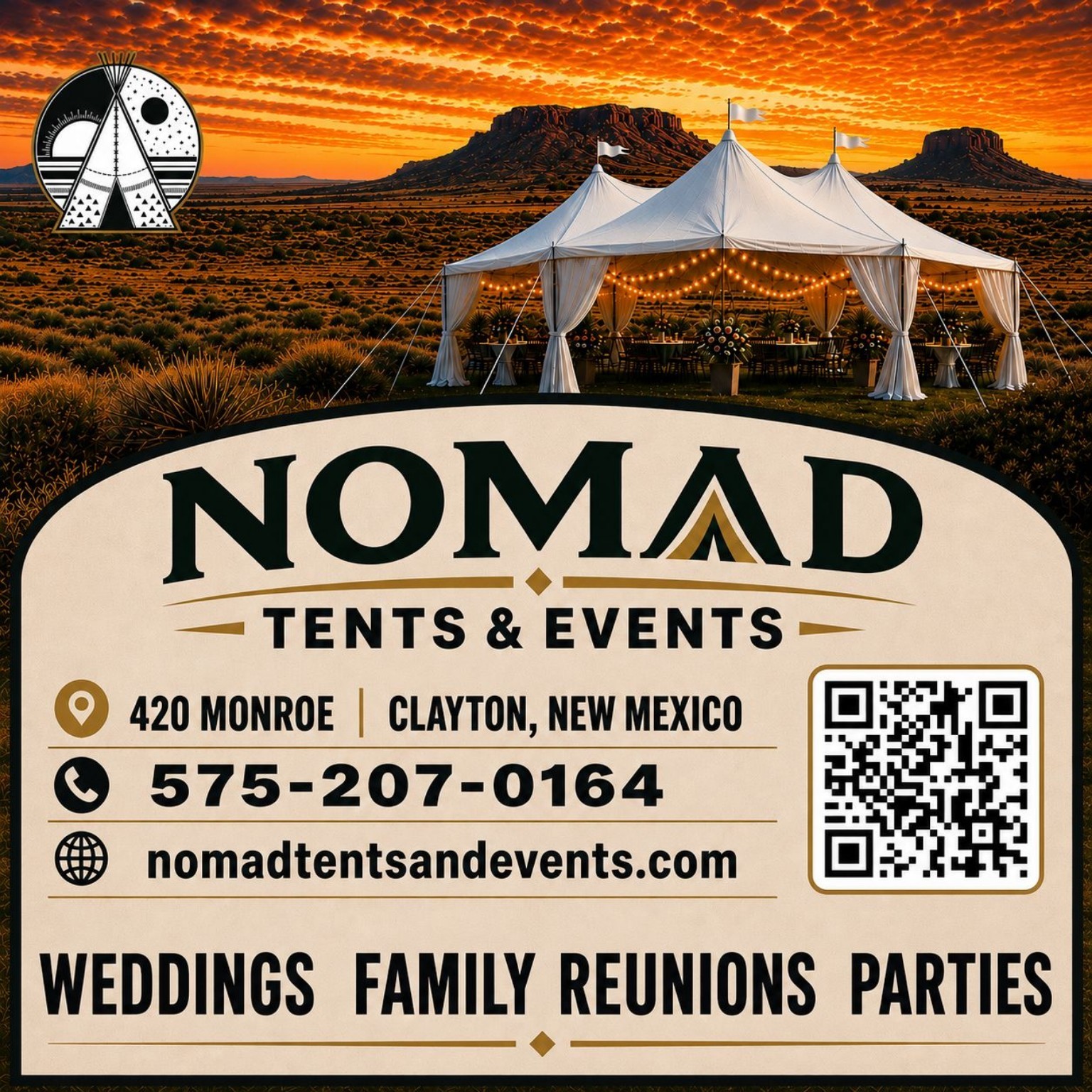Nomad Tents and Events contact information - Clayton New Mexico